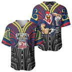 Custom Sydney Roosters Baseball Jersey Roosters Warrior Polynesia Islander Rugby Mascot