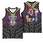 Custom Sydney Roosters Basketball Jersey Roosters Warrior Polynesia Islander Rugby Mascot