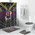 Custom Sydney Roosters Bathroom Set Roosters Warrior Polynesia Islander Rugby Mascot