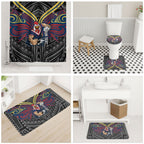 Custom Sydney Roosters Bathroom Set Roosters Warrior Polynesia Islander Rugby Mascot
