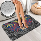 Custom Sydney Roosters Bathroom Set Roosters Warrior Polynesia Islander Rugby Mascot
