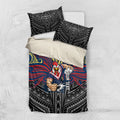 Custom Sydney Roosters Bedding Set Roosters Warrior Polynesia Islander Rugby Mascot