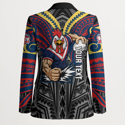 Custom Sydney Roosters Blazer Roosters Warrior Polynesia Islander Rugby Mascot