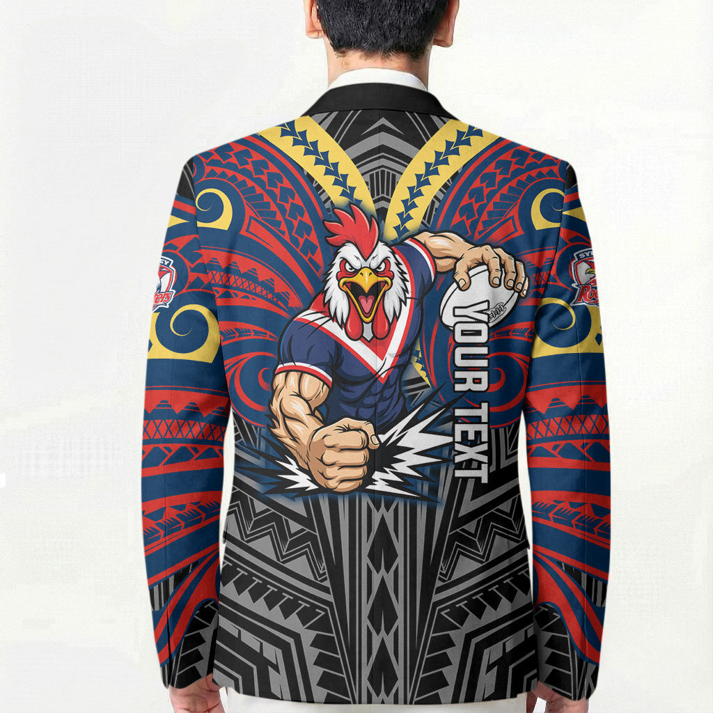 Custom Sydney Roosters Blazer Roosters Warrior Polynesia Islander Rugby Mascot