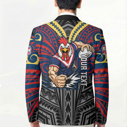 Custom Sydney Roosters Blazer Roosters Warrior Polynesia Islander Rugby Mascot