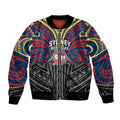 Custom Sydney Roosters Bomber Jacket Roosters Warrior Polynesia Islander Rugby Mascot
