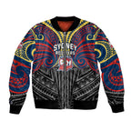 Custom Sydney Roosters Bomber Jacket Roosters Warrior Polynesia Islander Rugby Mascot