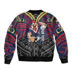 Custom Sydney Roosters Bomber Jacket Roosters Warrior Polynesia Islander Rugby Mascot