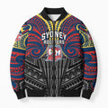 Custom Sydney Roosters Bomber Puffer Jacket Roosters Warrior Polynesia Islander Rugby Mascot