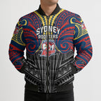 Custom Sydney Roosters Bomber Puffer Jacket Roosters Warrior Polynesia Islander Rugby Mascot