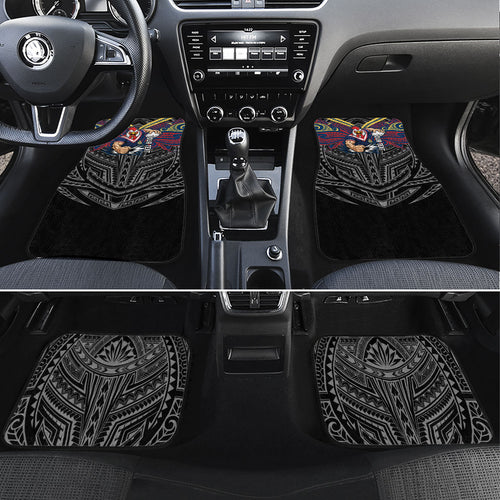 Custom Sydney Roosters Car Mats Roosters Warrior Polynesia Islander Rugby Mascot