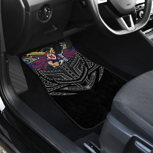 Custom Sydney Roosters Car Mats Roosters Warrior Polynesia Islander Rugby Mascot