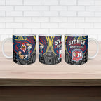 Custom Sydney Roosters Ceramic Mug Roosters Warrior Polynesia Islander Rugby Mascot