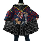 Custom Sydney Roosters Cloak Roosters Warrior Polynesia Islander Rugby Mascot