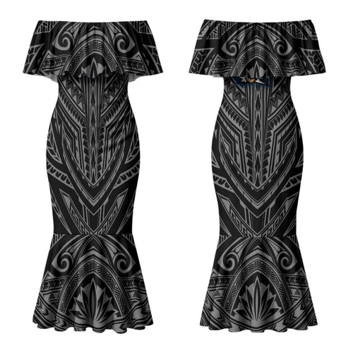 Custom Sydney Roosters Couples Matching Mermaid Dress and Hawaiian Shirt Roosters Warrior Polynesia Islander Rugby Mascot