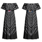 Custom Sydney Roosters Couples Matching Off Shoulder Maxi Dress and Hawaiian Shirt Roosters Warrior Polynesia Islander Rugby Mascot
