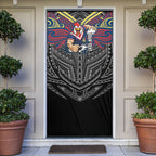 Custom Sydney Roosters Door Cover Roosters Warrior Polynesia Islander Rugby Mascot