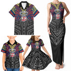 Custom Sydney Roosters Family Matching Tank Maxi Dress and Hawaiian Shirt Roosters Warrior Polynesia Islander Rugby Mascot