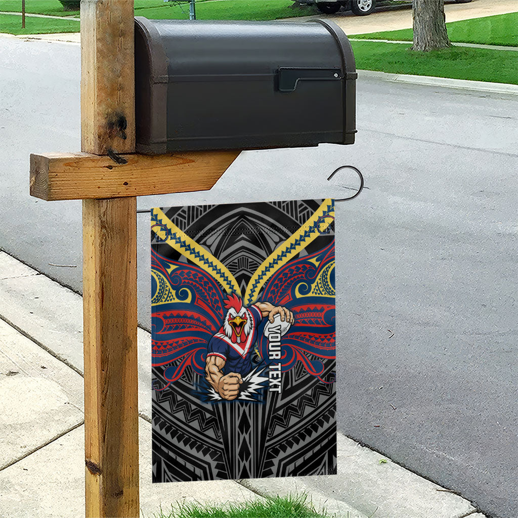 Custom Sydney Roosters Garden Flag Roosters Warrior Polynesia Islander Rugby Mascot