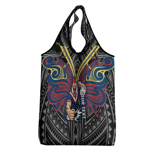 Custom Sydney Roosters Grocery Bag Roosters Warrior Polynesia Islander Rugby Mascot