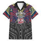 Custom Sydney Roosters Hawaiian Shirt Roosters Warrior Polynesia Islander Rugby Mascot