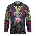 Custom Sydney Roosters Hockey Jersey Roosters Warrior Polynesia Islander Rugby Mascot