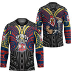 Custom Sydney Roosters Hockey Jersey Roosters Warrior Polynesia Islander Rugby Mascot