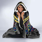 Custom Sydney Roosters Hooded Blanket Roosters Warrior Polynesia Islander Rugby Mascot