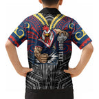 Custom Sydney Roosters Kid Hawaiian Shirt Roosters Warrior Polynesia Islander Rugby Mascot