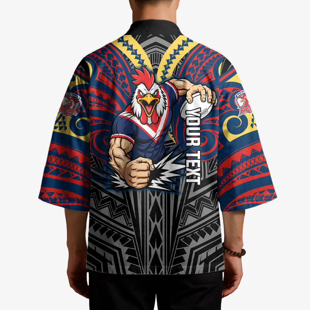 Custom Sydney Roosters Kimono Roosters Warrior Polynesia Islander Rugby Mascot