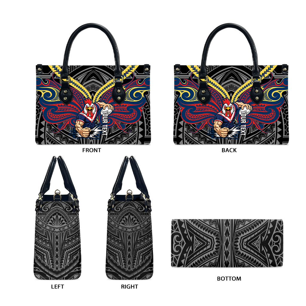 Custom Sydney Roosters Leather Bag Roosters Warrior Polynesia Islander Rugby Mascot
