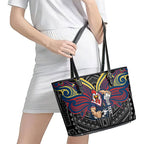 Custom Sydney Roosters Leather Tote Bag Roosters Warrior Polynesia Islander Rugby Mascot