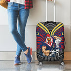 Custom Sydney Roosters Luggage Cover Roosters Warrior Polynesia Islander Rugby Mascot