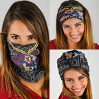 Custom Sydney Roosters Neck Gaiter Roosters Warrior Polynesia Islander Rugby Mascot