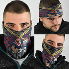 Custom Sydney Roosters Neck Gaiter Roosters Warrior Polynesia Islander Rugby Mascot