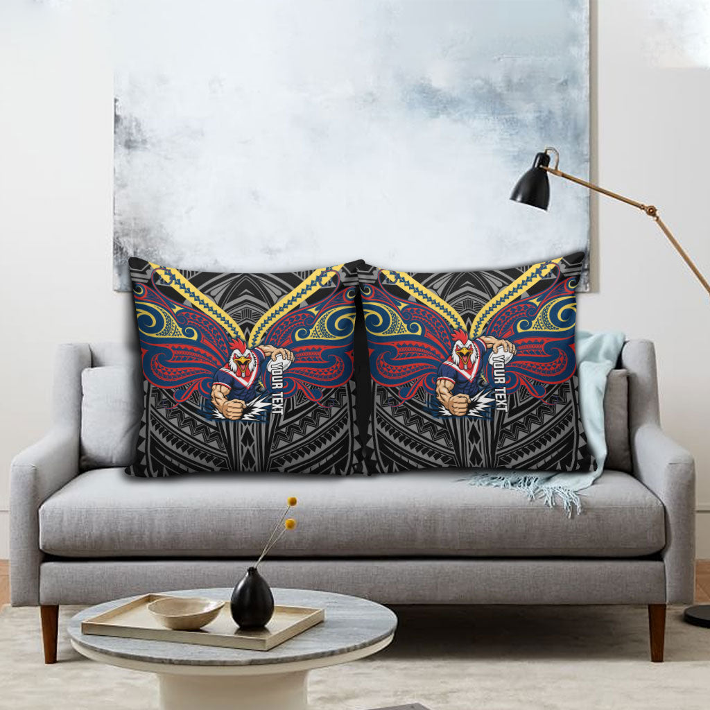Custom Sydney Roosters Pillow Cover Roosters Warrior Polynesia Islander Rugby Mascot