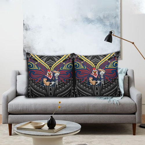 Custom Sydney Roosters Pillow Cover Roosters Warrior Polynesia Islander Rugby Mascot