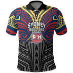 Custom Sydney Roosters Polo Shirt Roosters Warrior Polynesia Islander Rugby Mascot