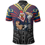 Custom Sydney Roosters Polo Shirt Roosters Warrior Polynesia Islander Rugby Mascot