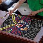 Custom Sydney Roosters Puzzle Roosters Warrior Polynesia Islander Rugby Mascot