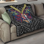 Custom Sydney Roosters Quilt Roosters Warrior Polynesia Islander Rugby Mascot