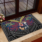 Custom Sydney Roosters Rubber Doormat Roosters Warrior Polynesia Islander Rugby Mascot
