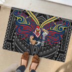 Custom Sydney Roosters Rubber Doormat Roosters Warrior Polynesia Islander Rugby Mascot