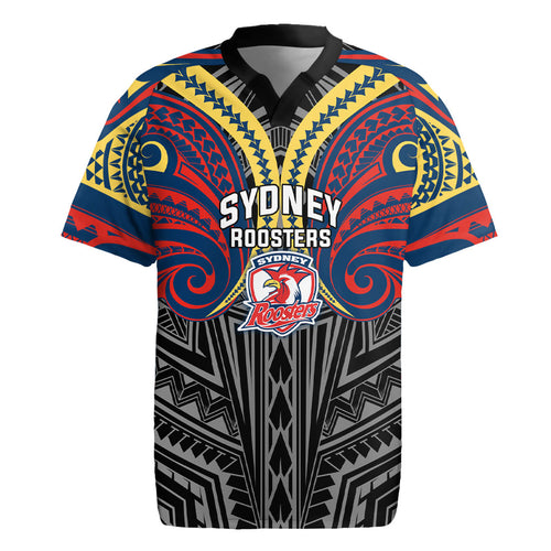 Custom Sydney Roosters Rugby Jersey Roosters Warrior Polynesia Islander Rugby Mascot