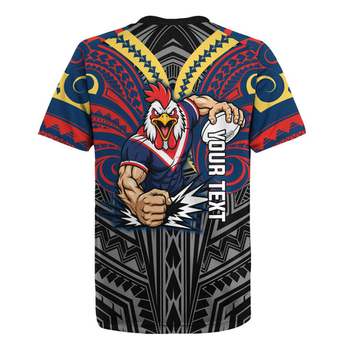 Custom Sydney Roosters Rugby Jersey Roosters Warrior Polynesia Islander Rugby Mascot