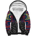 Custom Sydney Roosters Sherpa Hoodie Roosters Warrior Polynesia Islander Rugby Mascot