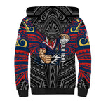 Custom Sydney Roosters Sherpa Hoodie Roosters Warrior Polynesia Islander Rugby Mascot