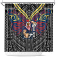 Custom Sydney Roosters Shower Curtain Roosters Warrior Polynesia Islander Rugby Mascot