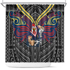 Custom Sydney Roosters Shower Curtain Roosters Warrior Polynesia Islander Rugby Mascot