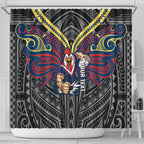 Custom Sydney Roosters Shower Curtain Roosters Warrior Polynesia Islander Rugby Mascot